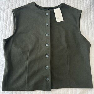 a new day Olive Green Sleeveless Button-Front Top